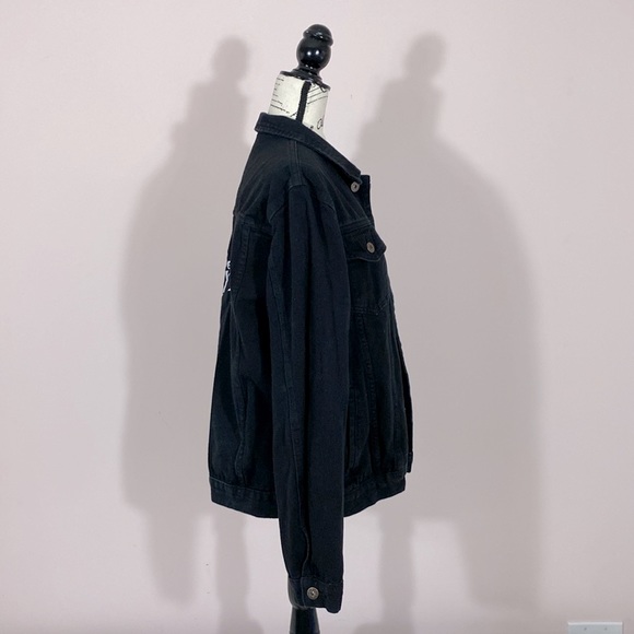 Adelaide’s Fort ‘Till the Very End’ Embroidered Jean Jacket Black M - Picture 2 of 7